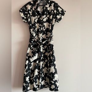 Black print dress